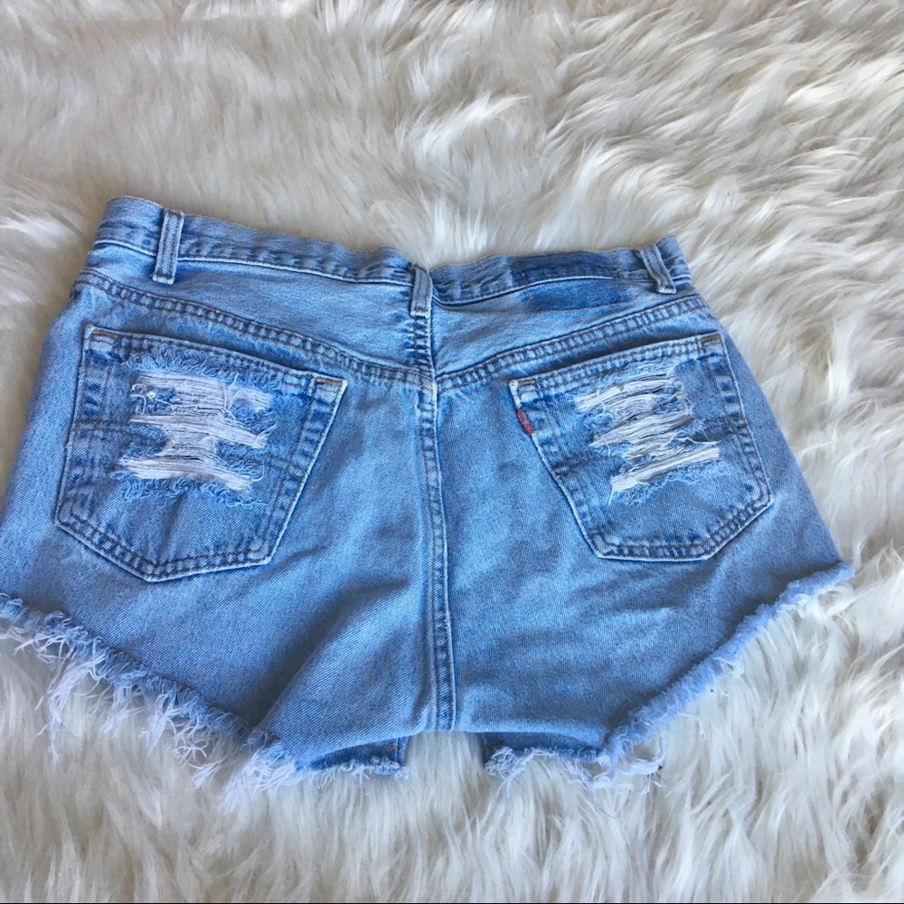 Levi’s Denim Ripped Shorts - Picture 4 of 8